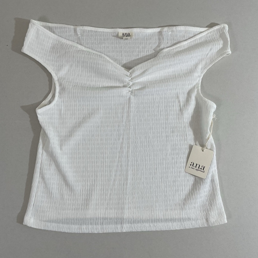 Women's Ana A Real Approach Sleeveless White Blouse Size XXL (20x18) Casual Top